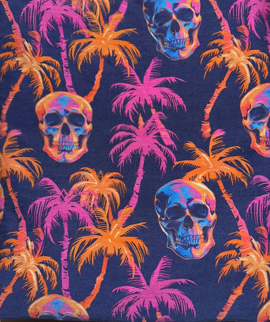 3 Layers Neon Palm Skulls Preflat